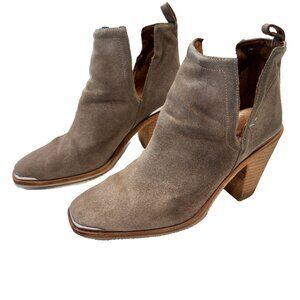 Jeffrey Campbell Western Ankle Boots Suede Chrome Accent Size 8.5